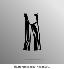 black work trousers on the grey background