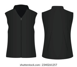 Black work vest. vector illustration