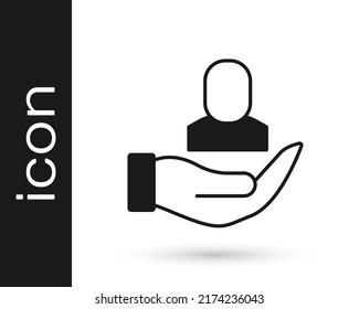 Schwarzes Arbeiter-Symbol einzeln auf weißem Hintergrund. Business-Avatar-Symbol-Benutzerprofil-Symbol Männliches Benutzerzeichen.  Vektorgrafik