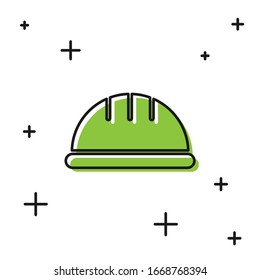Black Worker safety helmet icon isolated on white background.  Vector Illustration