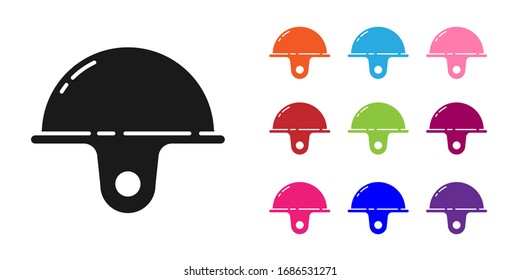 Black Worker safety helmet icon isolated on white background. Set icons colorful. Vector Illustration
