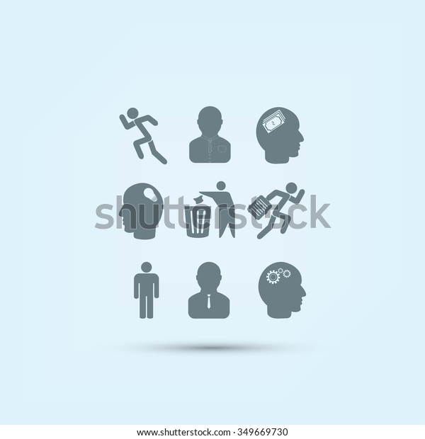 Black Working Businessman Icon Stock Vector (Royalty Free) 349669730