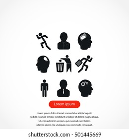 black working businessman icon, flat design best vector icon