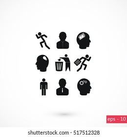 black working businessman icon, flat design best vector icon