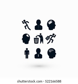 black working businessman icon, flat design best vector icon