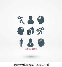 black working businessman icon, flat design best vector icon