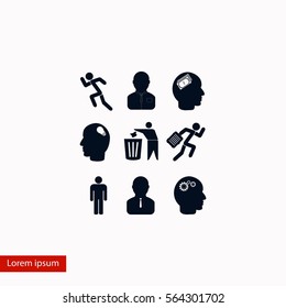 black working businessman icon, flat design best vector icon