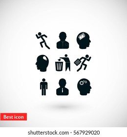 black working businessman icon, flat design best vector icon