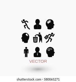 black working businessman icon, flat design best vector icon