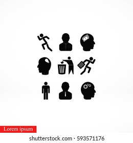 black working businessman icon, flat design best vector icon