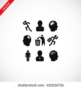 black working businessman icon, flat design best vector icon