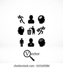 black working businessman icon, flat design best vector icon
