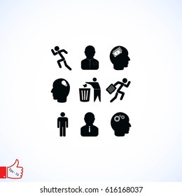 black working businessman icon, flat design best vector icon