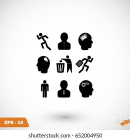 black working businessman icon, flat design best vector icon