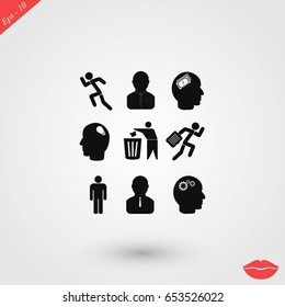 black working businessman icon, flat design best vector icon