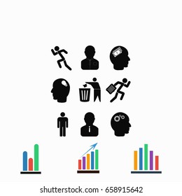 black working businessman icon, flat design best vector icon