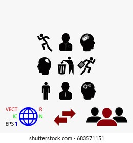 black working businessman icon, flat design best vector icon