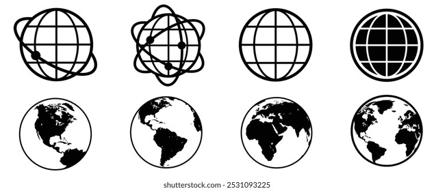 Black world icon vector Eps 10. Global icon. world map icon 