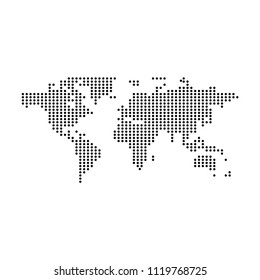 Black world map