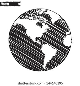Black World map and compass of vector