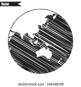Black World map and compass of vector