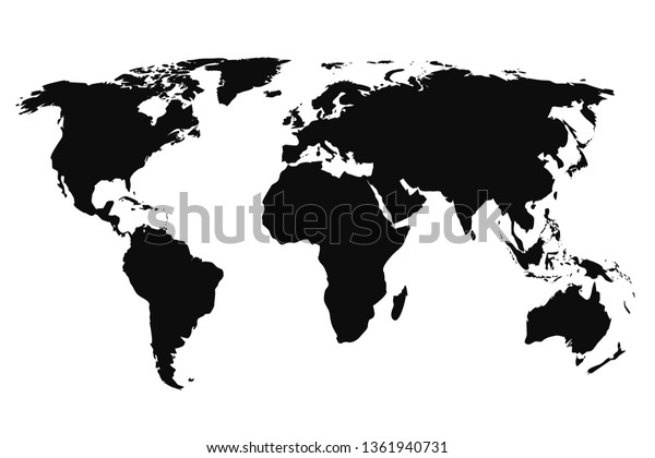 地球の大陸 黒い世界地図 ストックベクター画像 のベクター画像素材 ロイヤリティフリー