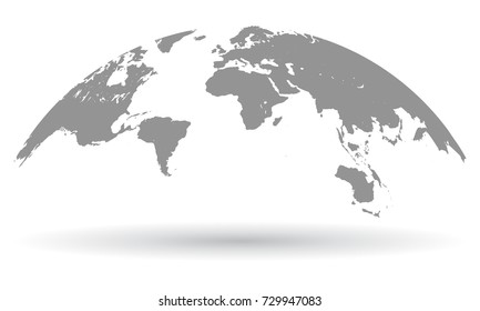 Black world map globe isolated - vector