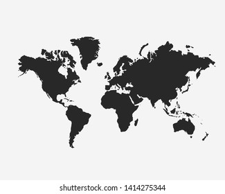 black world map illustration vector