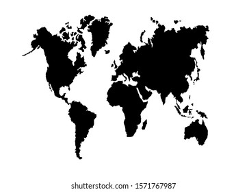 Black world map vector illustration