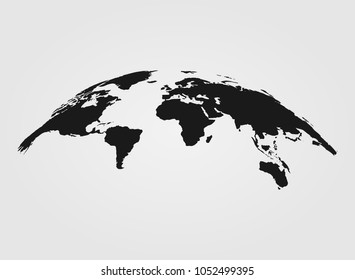 black World map vector isolated on white background