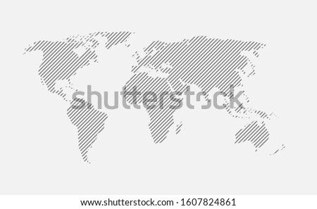 Black world map vector isolated on background. Flat Earth template for pattern, report, inphographics, banner, backdrop. World map templates, patterns. Global worldwide travel trip.