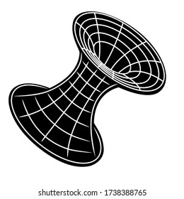 black wormhole with white isolated lines. vector