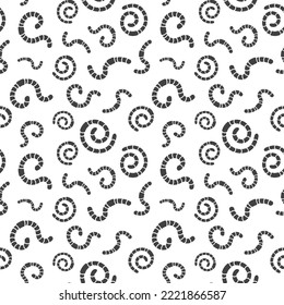 Black Worms vector concept simple seamless pattern with white background