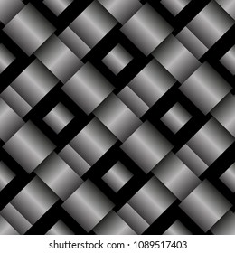Black woven seamless background tile. Vector illustration