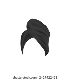 Black wrapped head towel, vector