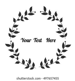 Black wreath hand drawn on a white background. Vector design element