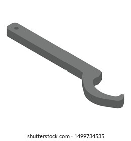 Black wrench icon. Isometric of black wrench vector icon for web design isolated on white background