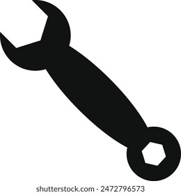 Black Wrench icon set. vector isolated.