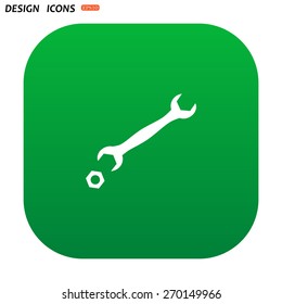 black wrench. icon. vector design