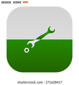black wrench. icon. vector design