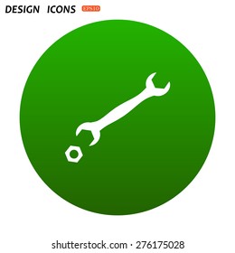 black wrench. icon. vector design
