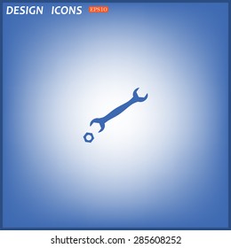 black wrench. icon. vector design