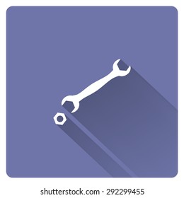 black wrench. icon. vector design