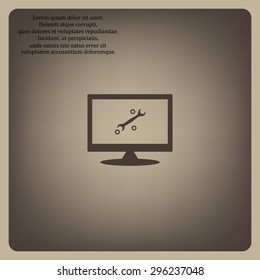 black wrench. icon. vector design