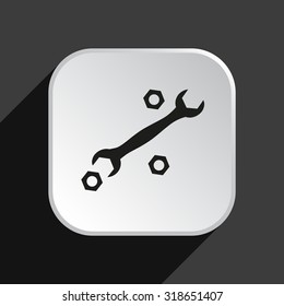 black wrench. icon. vector design