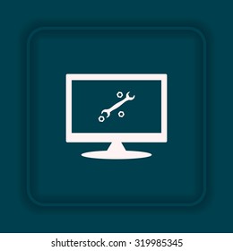 black wrench. icon. vector design