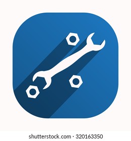 black wrench. icon. vector design