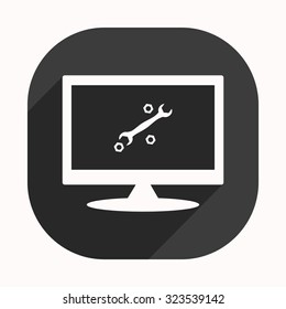 black wrench. icon. vector design
