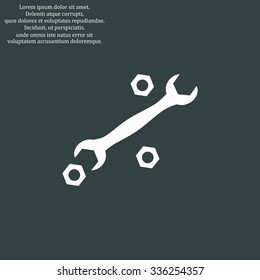 black wrench. icon. vector design