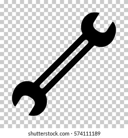 Black Wrench interface pictogram. Vector pictogram style is a flat symbol on chess transparent background.